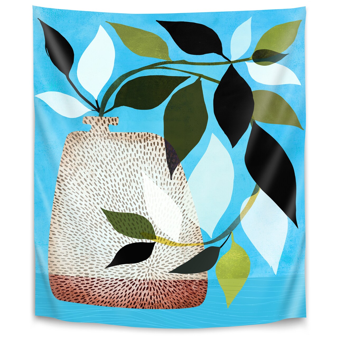 Ivy And Blue Sky by Modern Tropical  Wall Tapestry - Americanflat